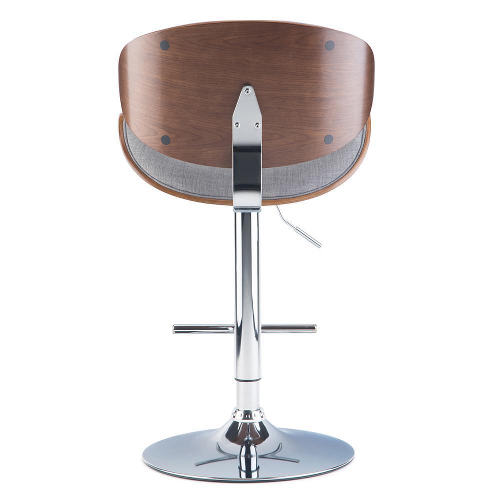 Grey Linen Style Fabric Walnut | Marana Bentwood Gas Lift Bar Stool