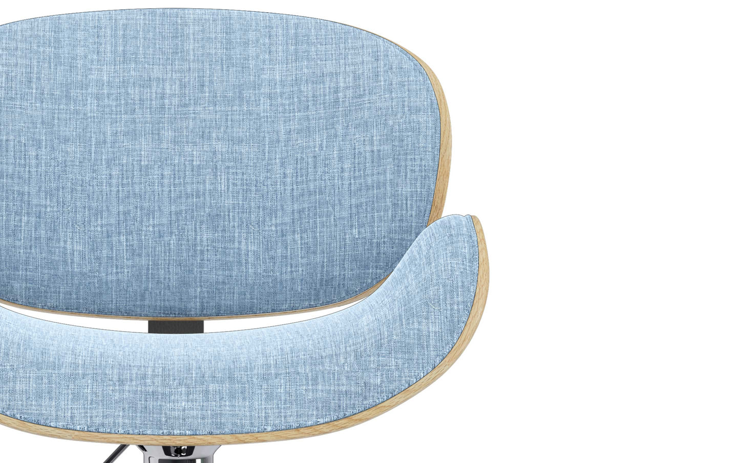 Denim Blue Linen Style Fabric Natural Oak | Marana Bar Stool