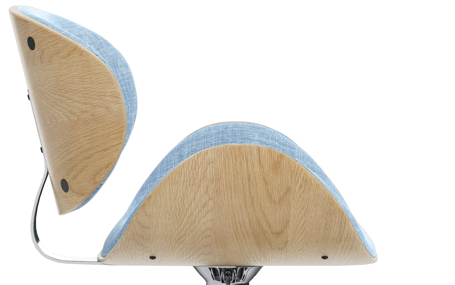 Denim Blue Linen Style Fabric Natural Oak | Marana Bar Stool