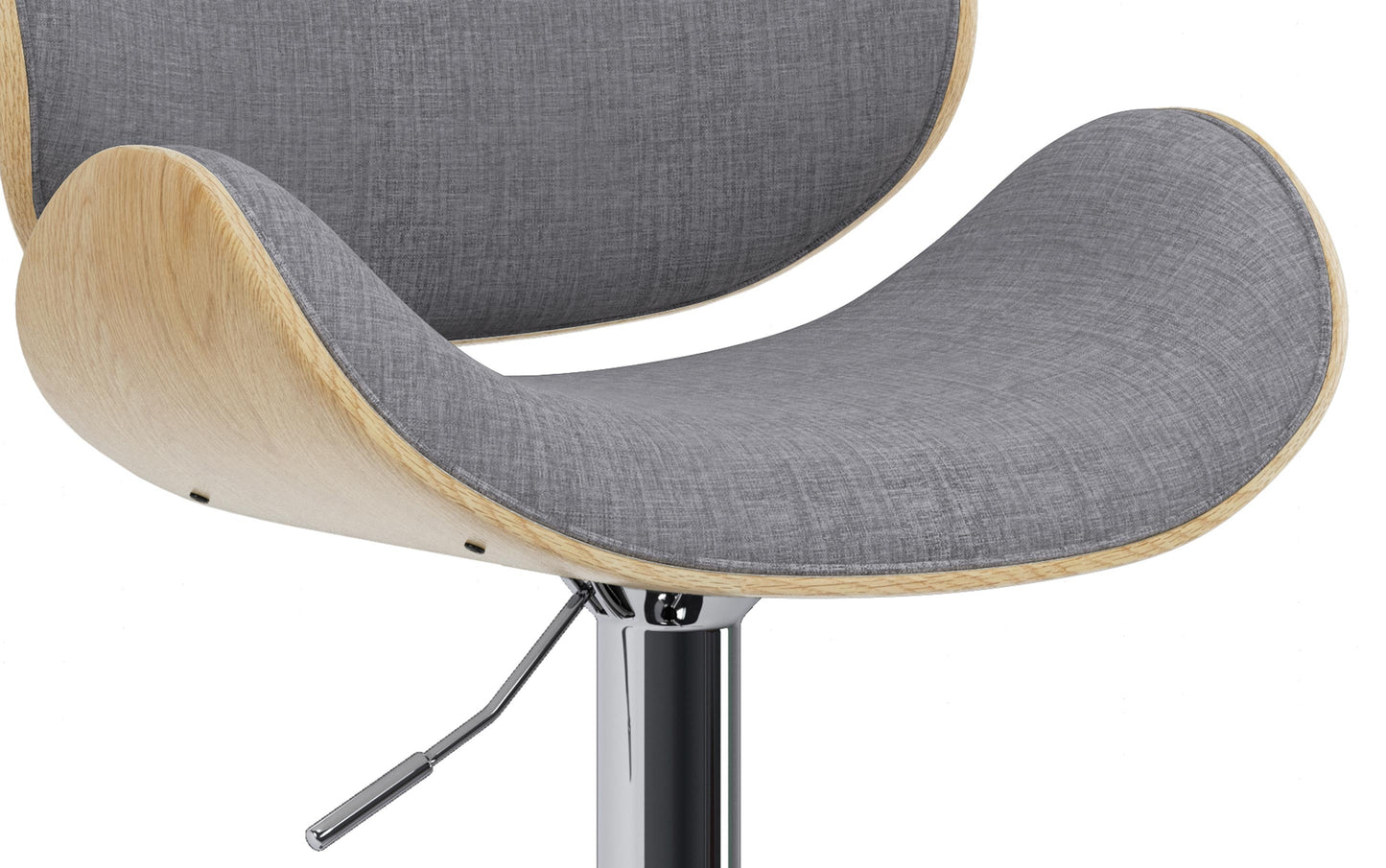 Light Grey Linen Style Fabric Natural Oak | Marana Bar Stool