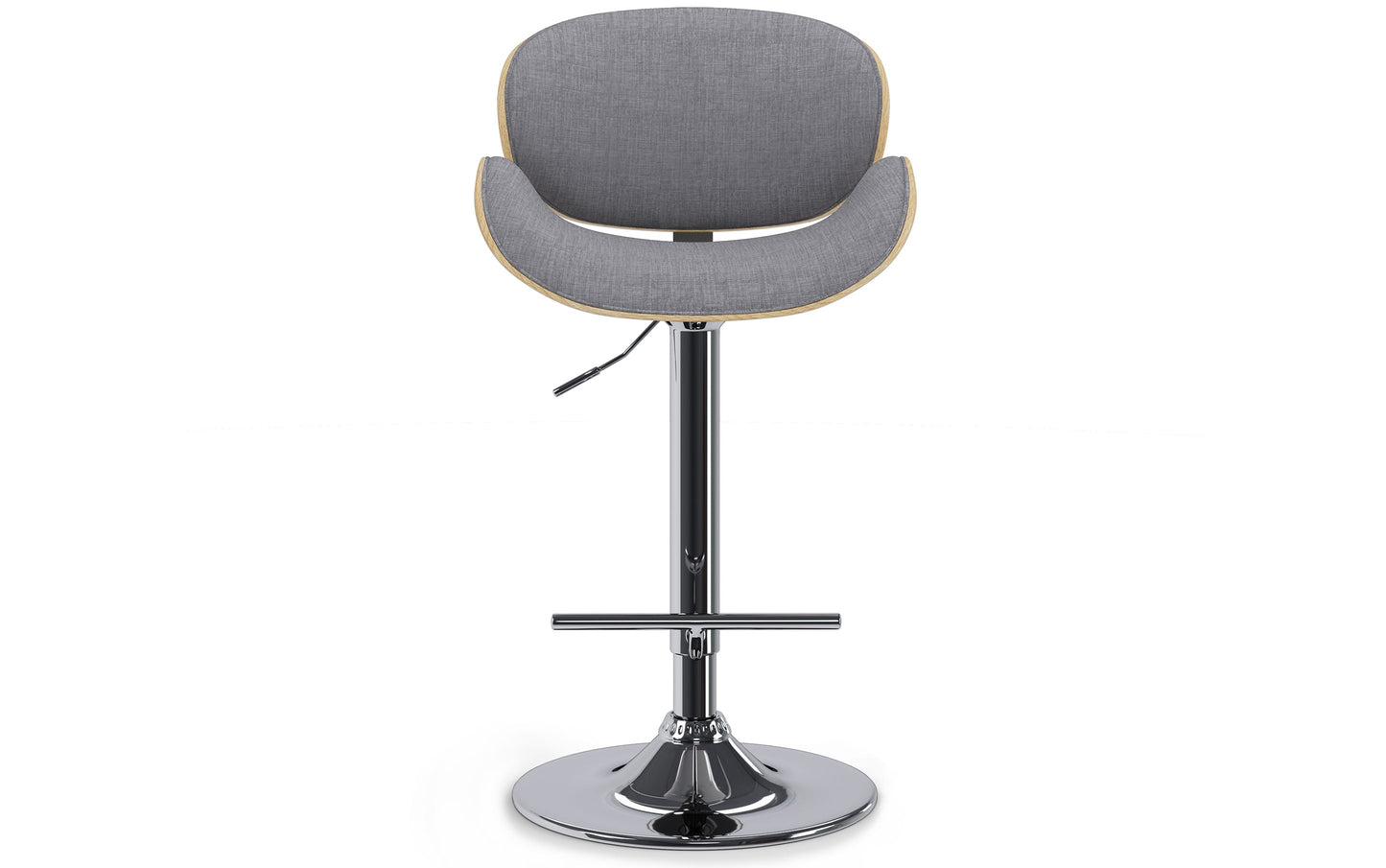 Light Grey Linen Style Fabric Natural Oak | Marana Bar Stool