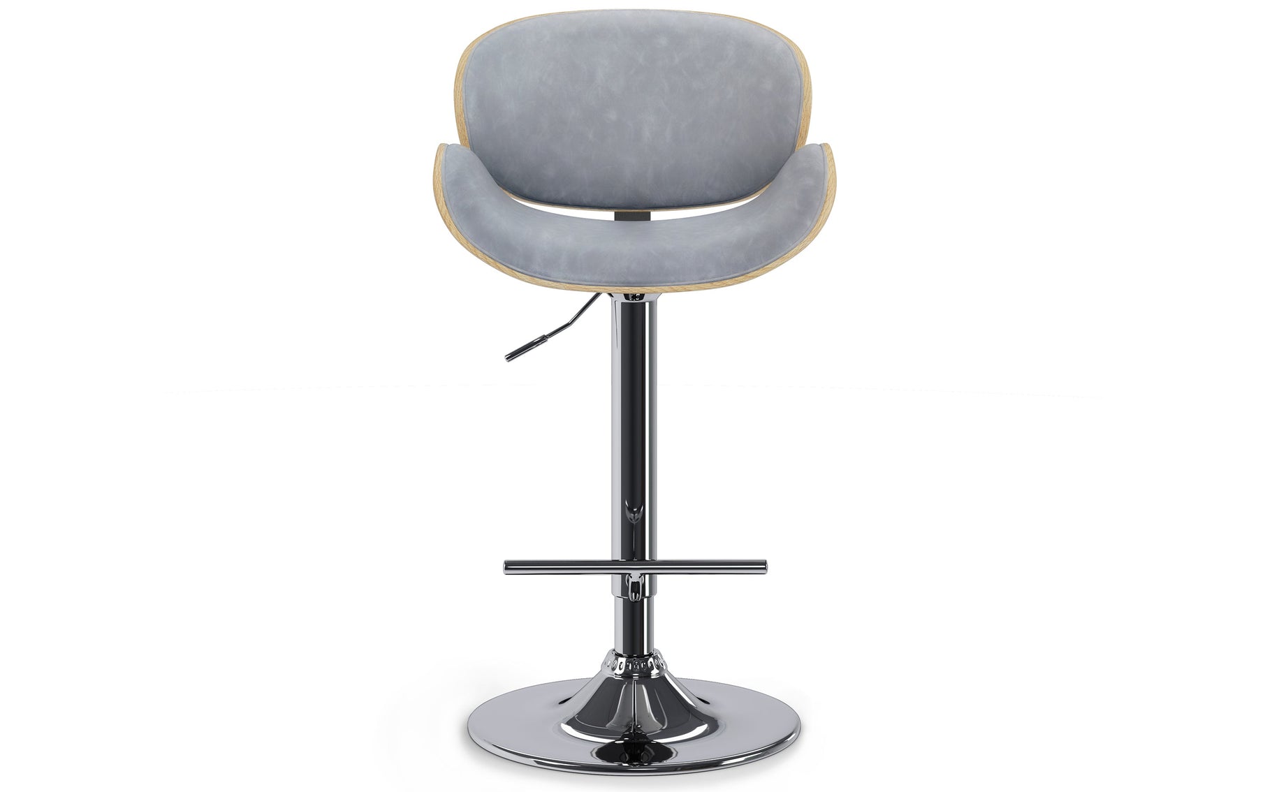 Stone Grey Vegan Leather Natural Oak | Marana Bar Stool