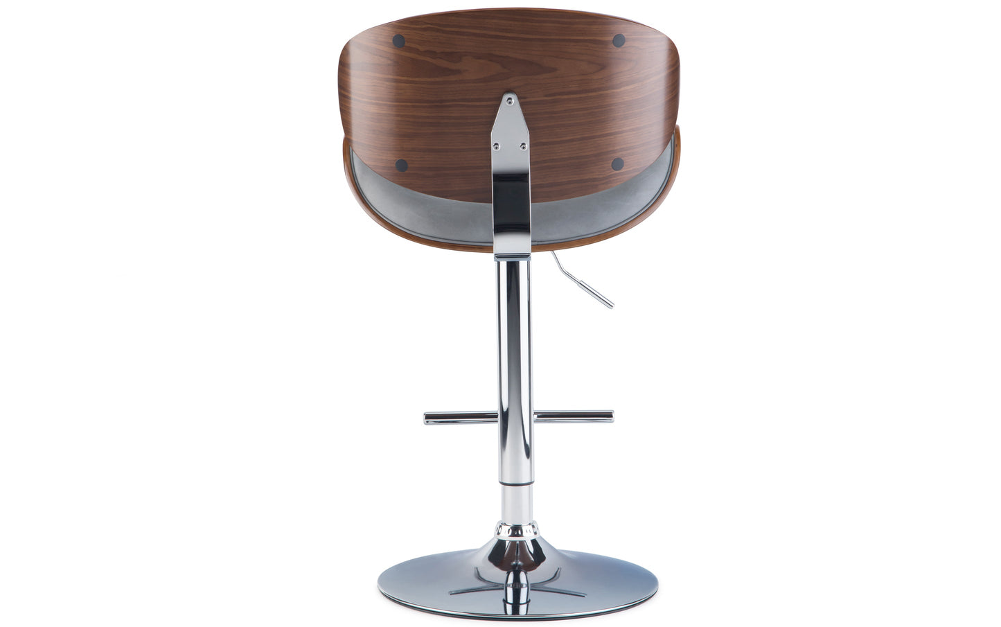 Stone Grey Vegan Leather Walnut | Marana Bentwood Gas Lift Bar Stool