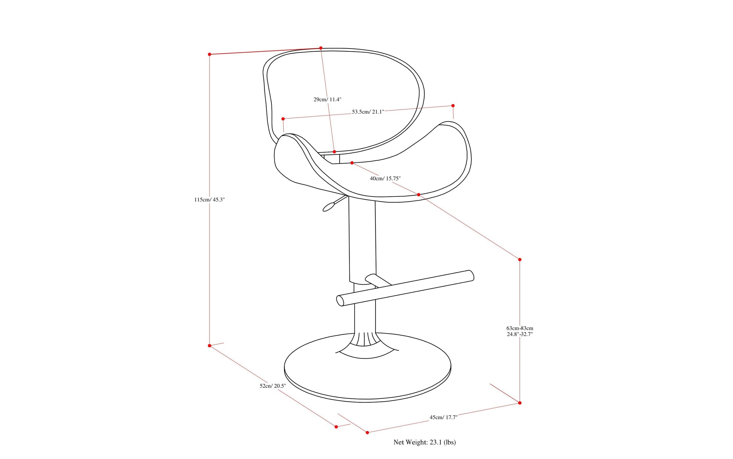 Black and Natural Vegan Leather Walnut | Marana Bentwood Gas Lift Bar Stool