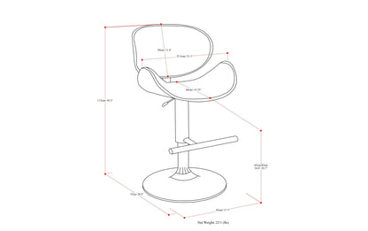 Black and Natural Vegan Leather Walnut | Marana Bentwood Gas Lift Bar Stool