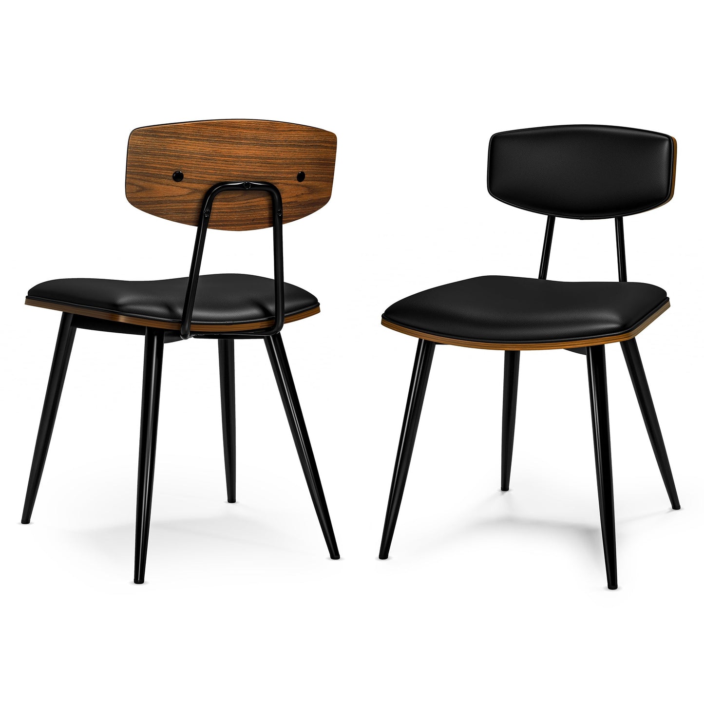 Black Vegan Leather | Mavis Dining Chair ( Set of 2 )