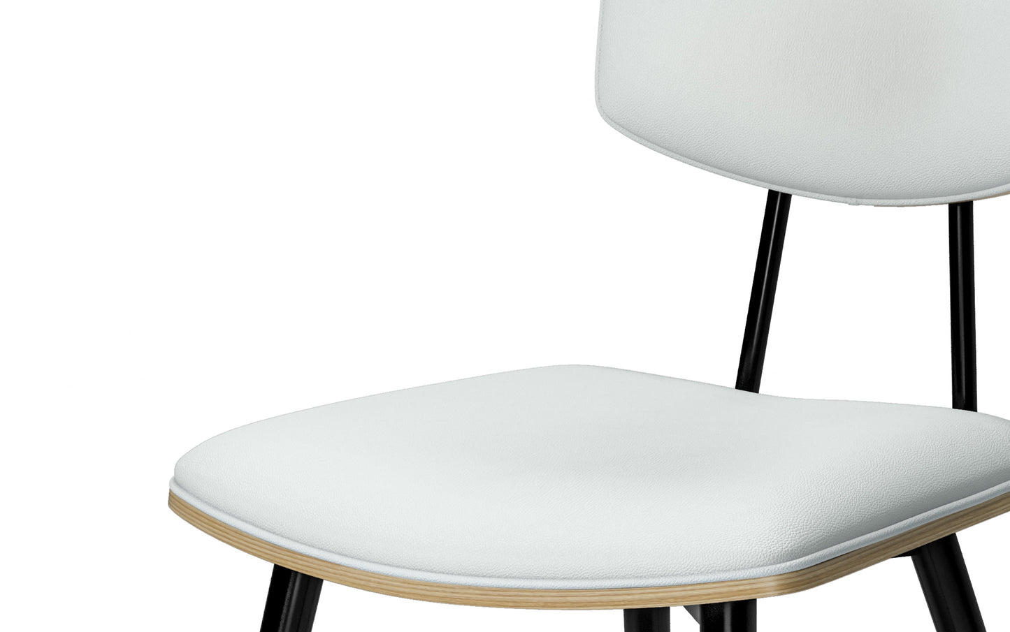 White Vegan Leather | Mavis Dining Chair ( Set of 2 )