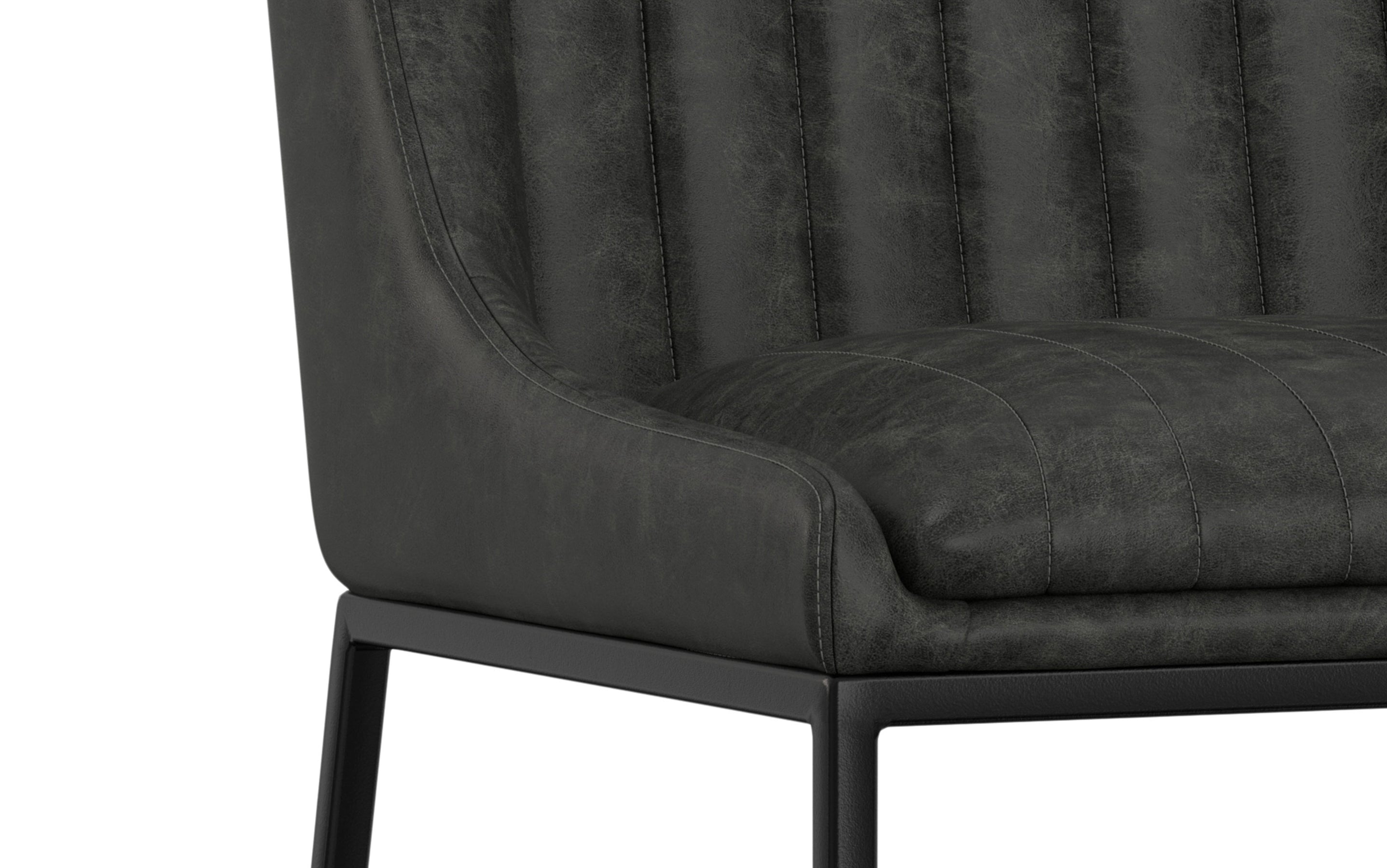 Distressed Slate Grey Distressed Vegan Leather | Melody Dining Chair ( Set of 2 )