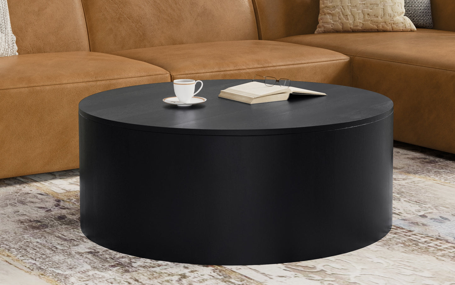 Black | Millbury Drum Coffee Table