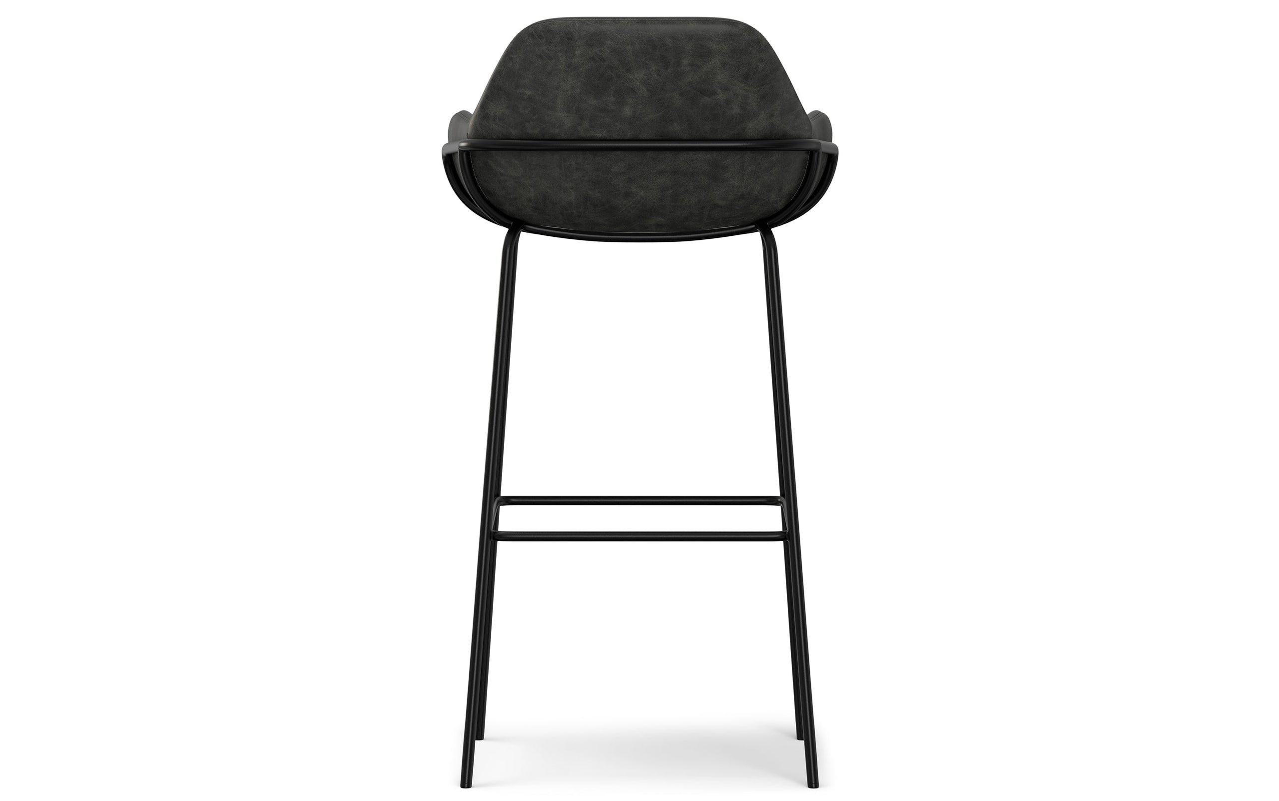 Distressed Slate Grey Distressed Vegan Leather | Mira Bar Stool