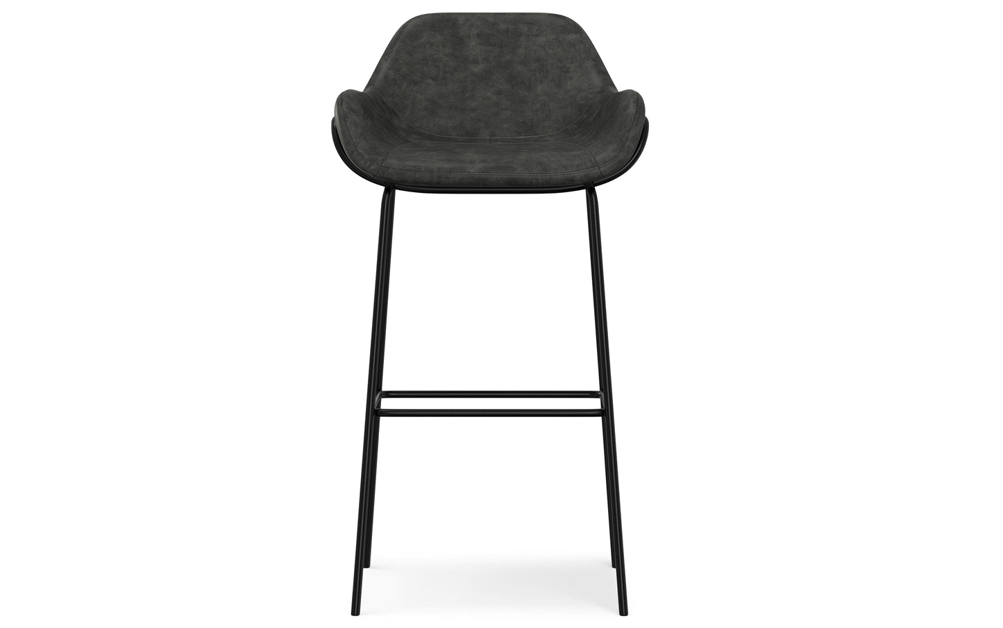 Distressed Slate Grey Distressed Vegan Leather | Mira Bar Stool