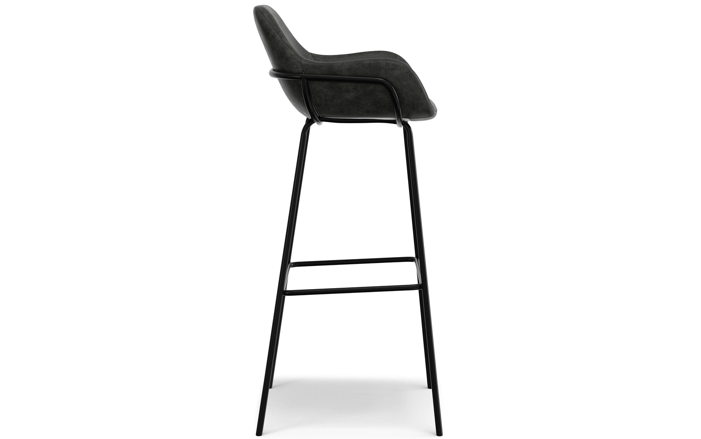 Distressed Slate Grey Distressed Vegan Leather | Mira Bar Stool