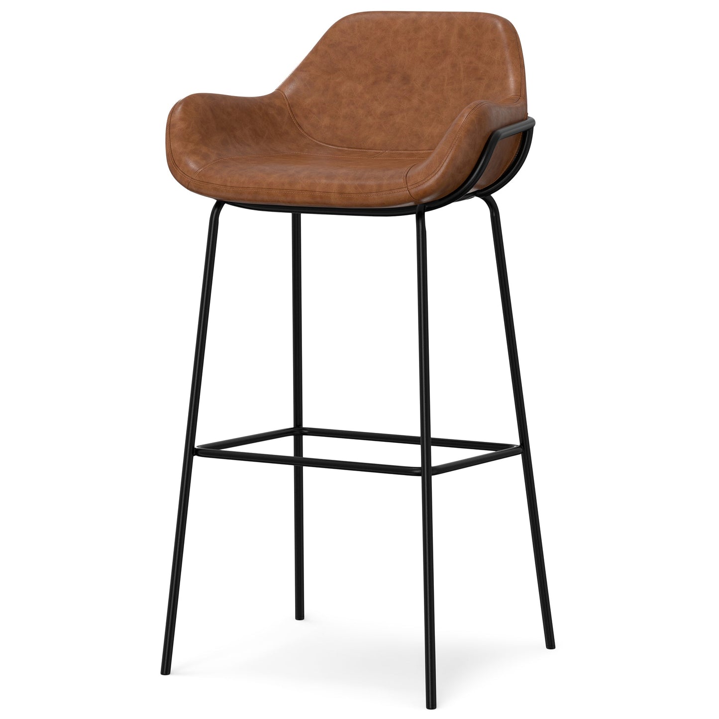 Distressed Tan Distressed Vegan Leather | Mira Bar Stool