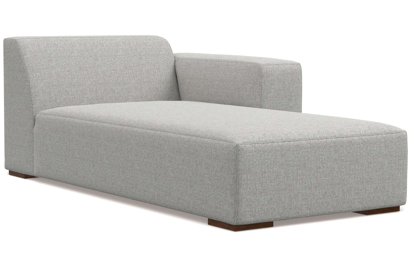 Pale Grey Performance Fabric |  Rex Right Chaise Module in Performance Fabric