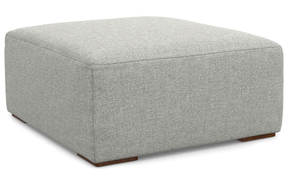 Pale Grey Performance Grey | Rex Ottoman in Performance Fabric