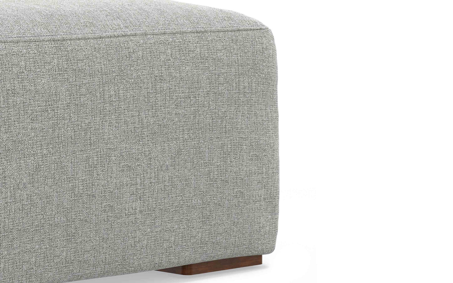 Pale Grey Performance Grey | Rex Ottoman in Performance Fabric