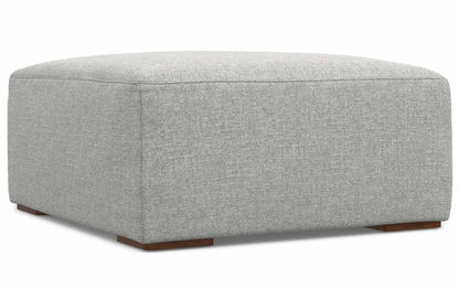 Pale Grey Performance Grey | Rex Ottoman in Performance Fabric