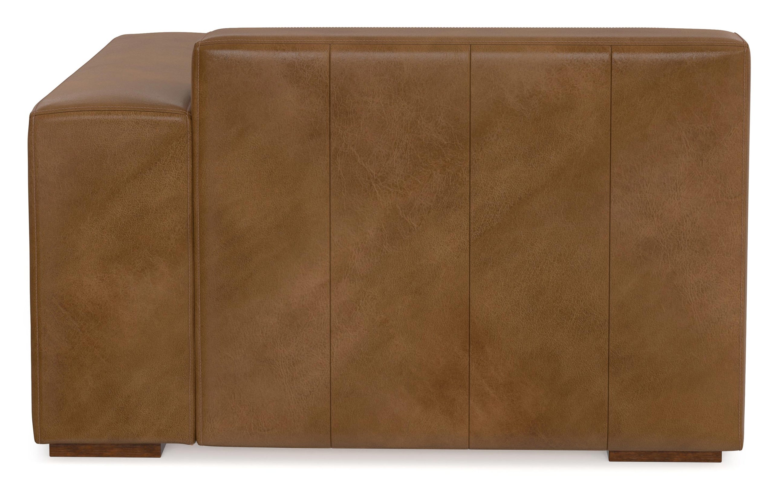 Caramel Brown Genuine Leather | Rex Right Arm Module in Genuine Leather