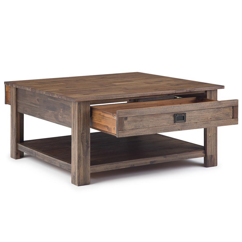 Rustic Natural Aged Brown | Monroe Square Coffee Table