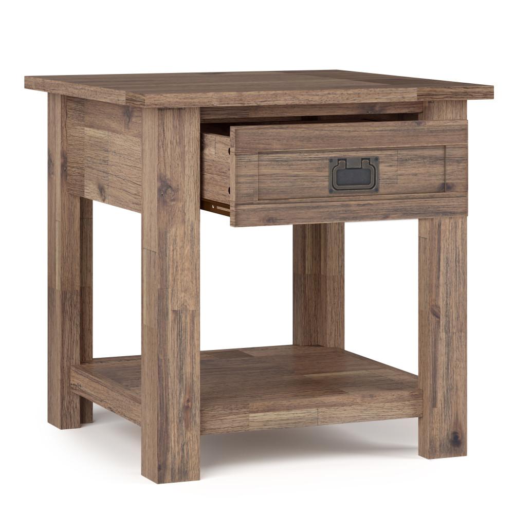 Rustic Natural Aged Brown | Monroe End Side Table