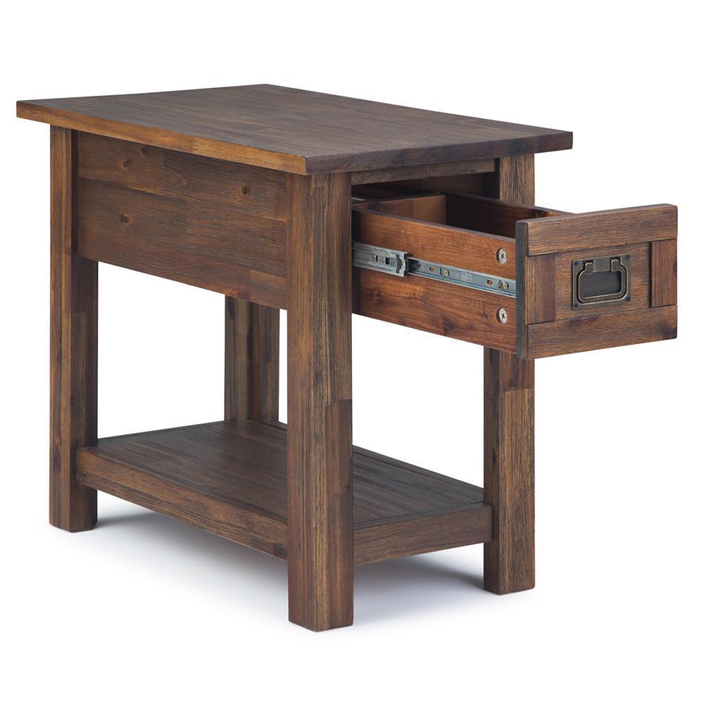 Distressed Charcoal Brown | Monroe Narrow Side Table