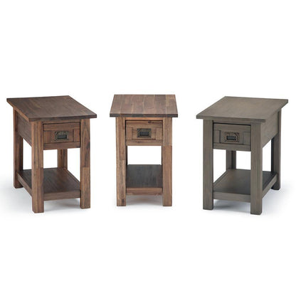 Distressed Charcoal Brown | Monroe Narrow Side Table