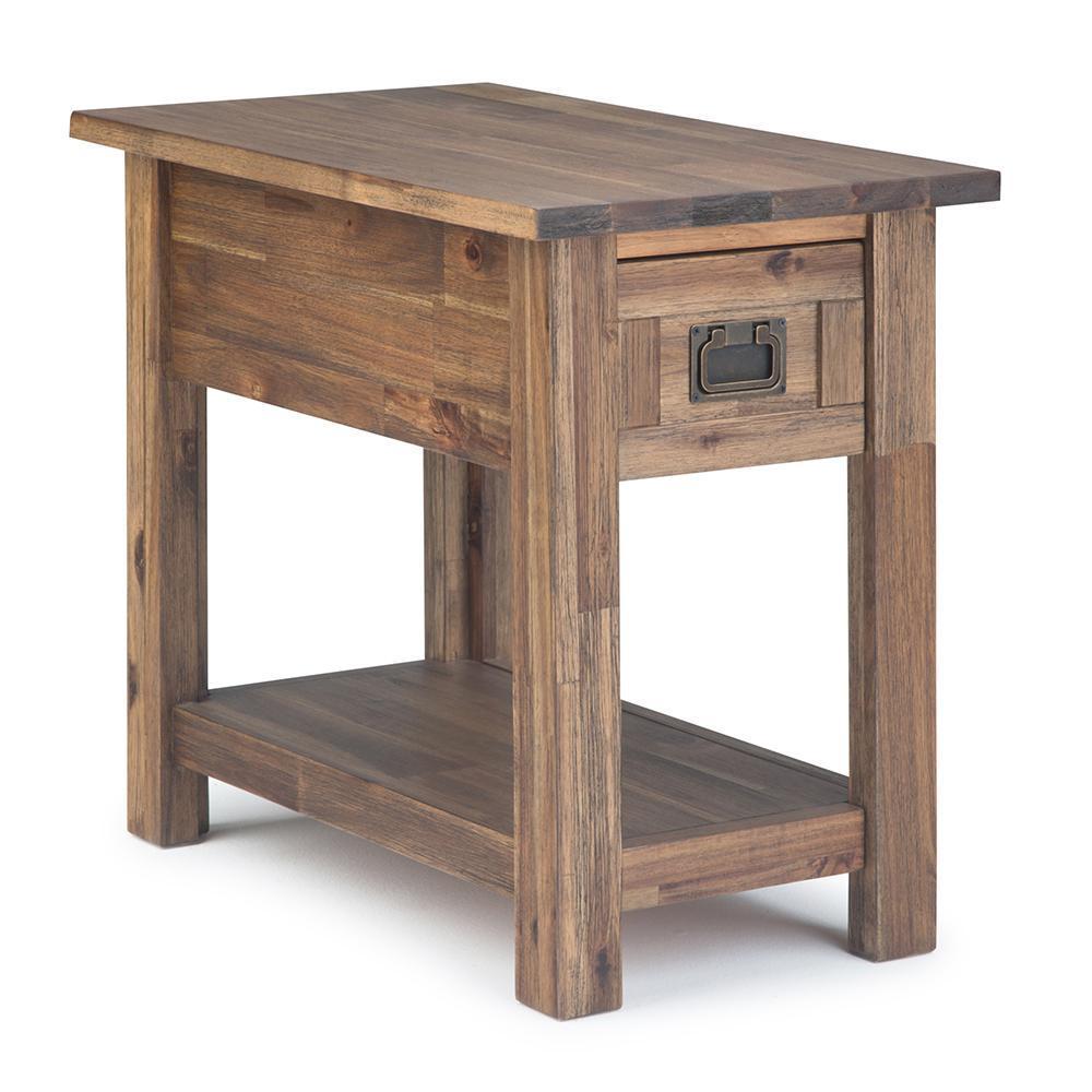 Rustic Natural Aged Brown | Monroe Narrow Side Table