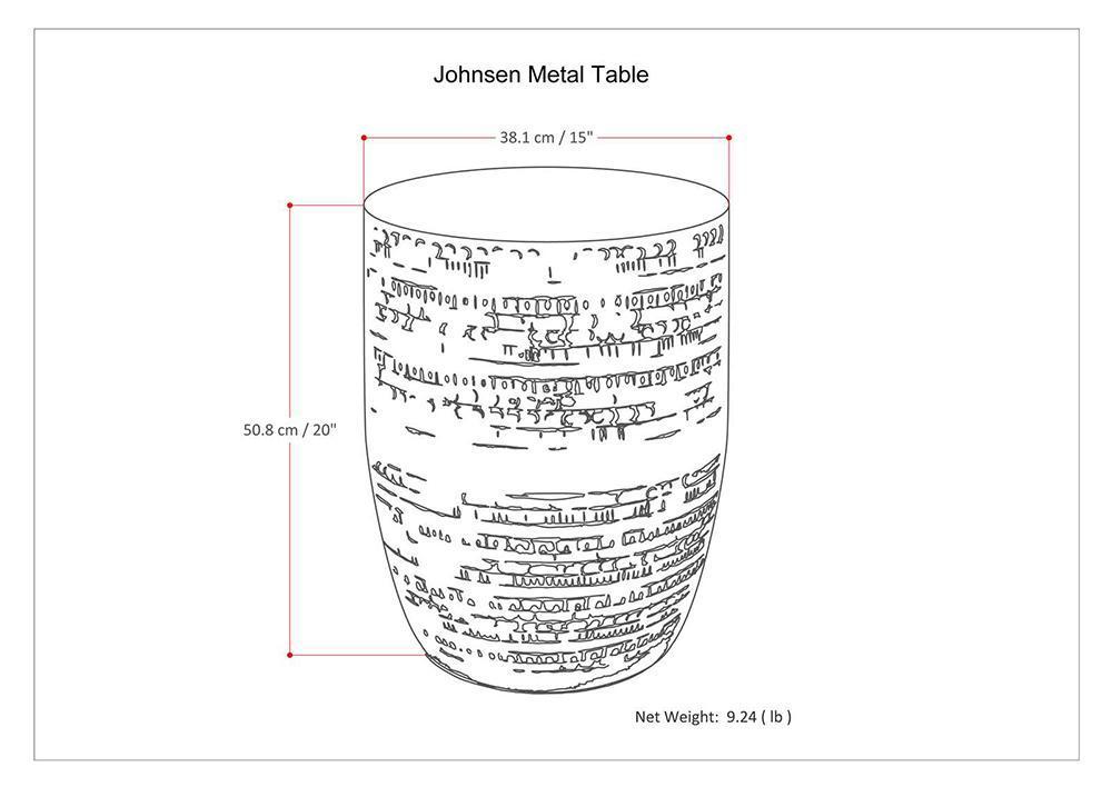 Antique Silver | Johnsen Large Metal Accent Table