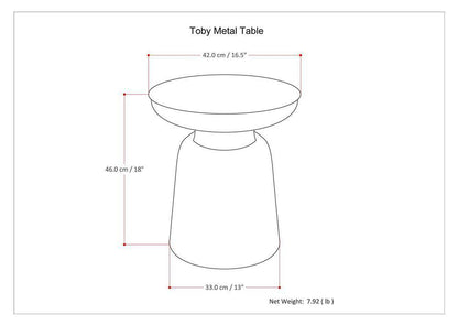 Silver | Toby Metal Accent Table