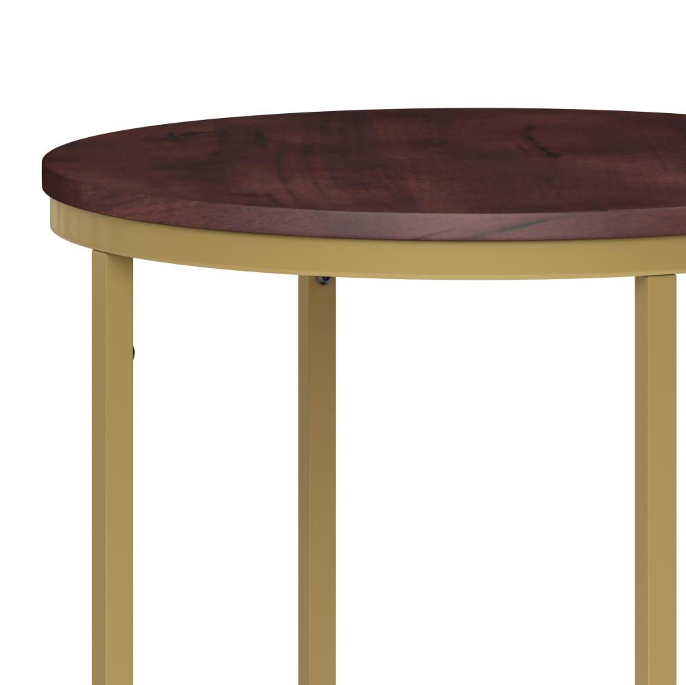 Dark Brown Gold | Jenna Round Side Table