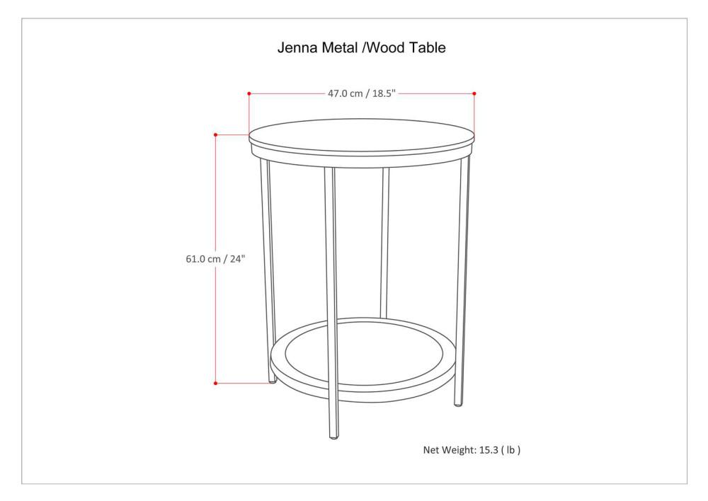 Warm Grey Black | Jenna Round Side Table