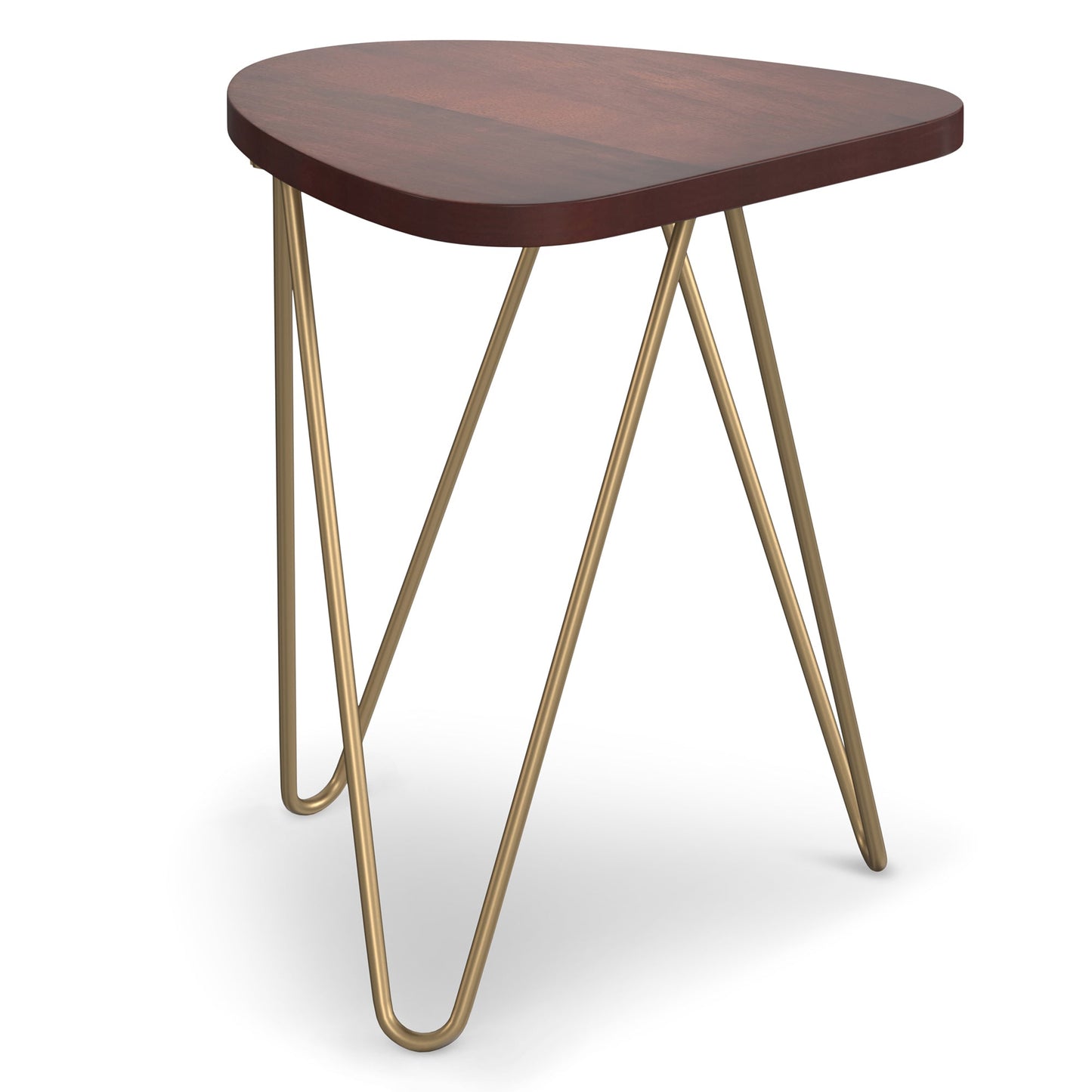 Dark Brown | Patrice Metal/Wood Accent Table in Natural and Gold