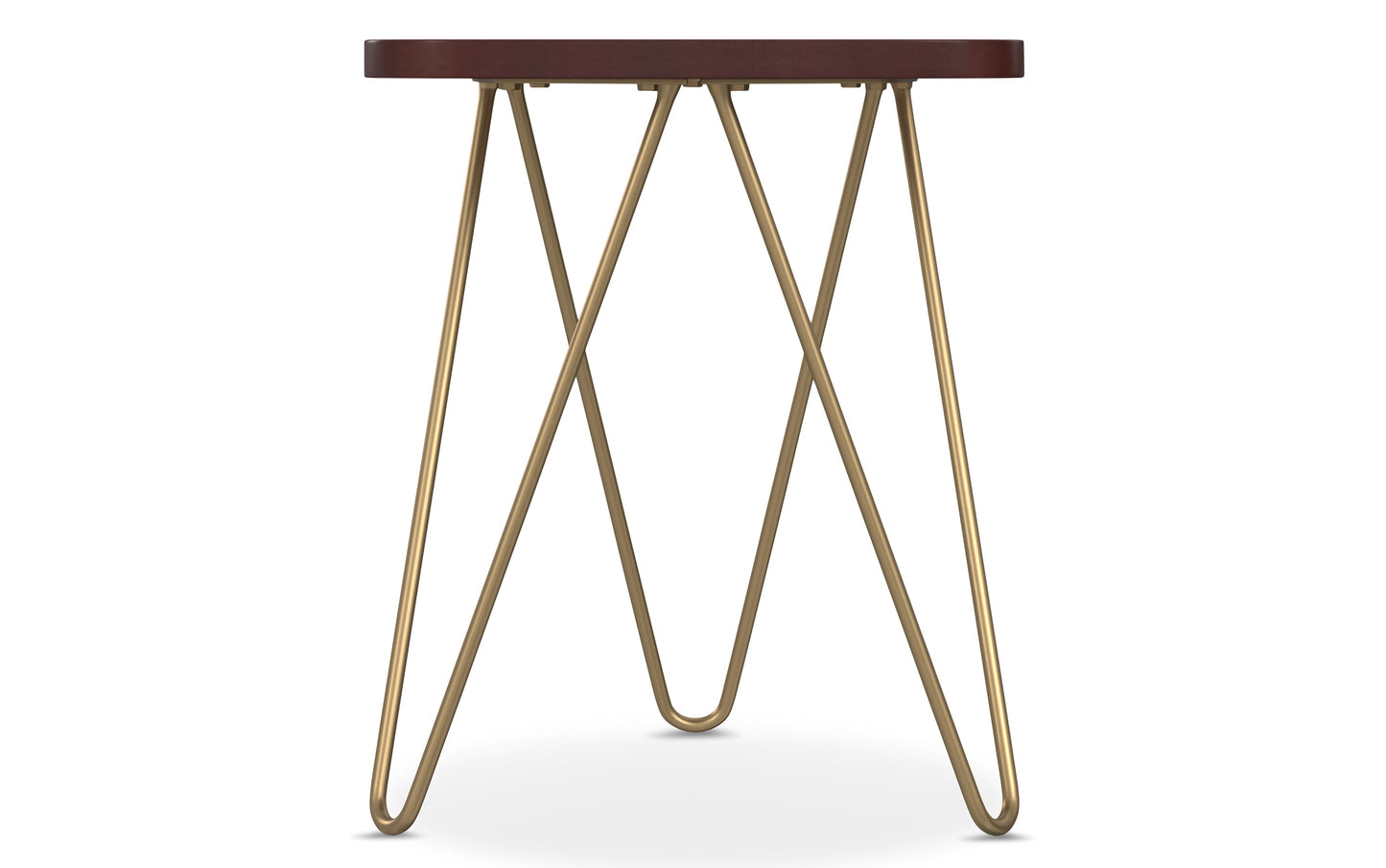 Dark Brown | Patrice Metal/Wood Accent Table in Natural and Gold