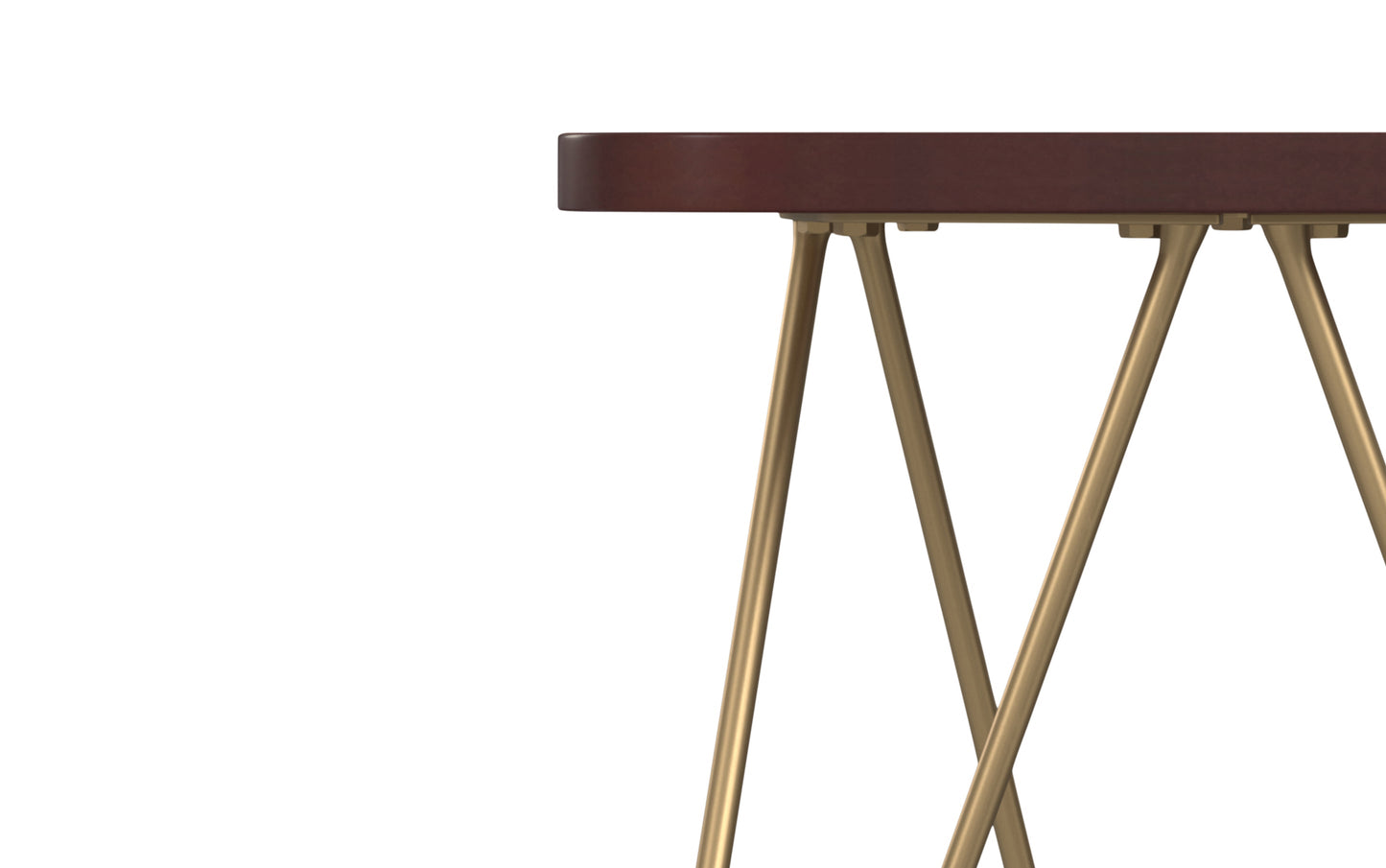 Dark Brown | Patrice Metal/Wood Accent Table in Natural and Gold