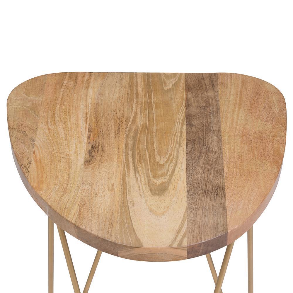 Natural and Gold | Patrice Metal/Wood Accent Table in Natural and Gold