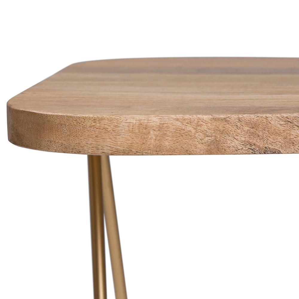 Natural and Gold | Patrice Metal/Wood Accent Table in Natural and Gold