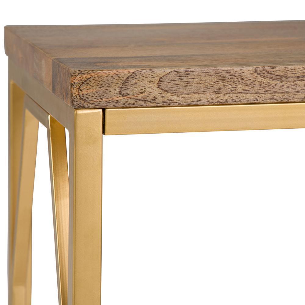 Natural and Gold | Selma Metal/Wood Accent Table in Natural and Gold