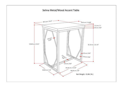 Natural and Gold | Selma Metal/Wood Accent Table in Natural and Gold