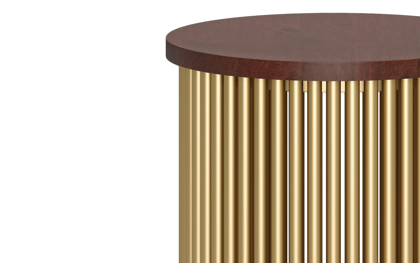 Cognac and Gold Wood | Demy Metal and Wood Accent Table