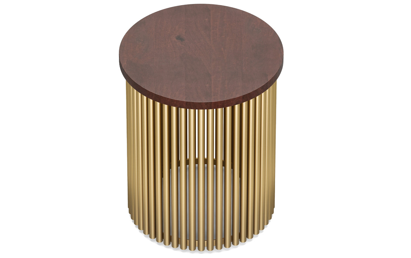 Cognac and Gold Wood | Demy Metal and Wood Accent Table