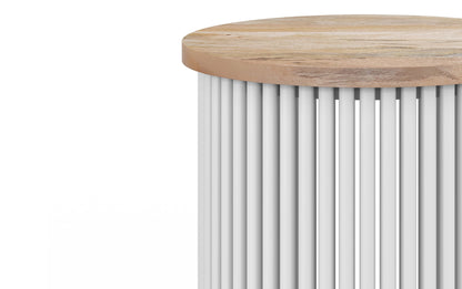 Natural and White Wood | Demy Metal and Wood Accent Table