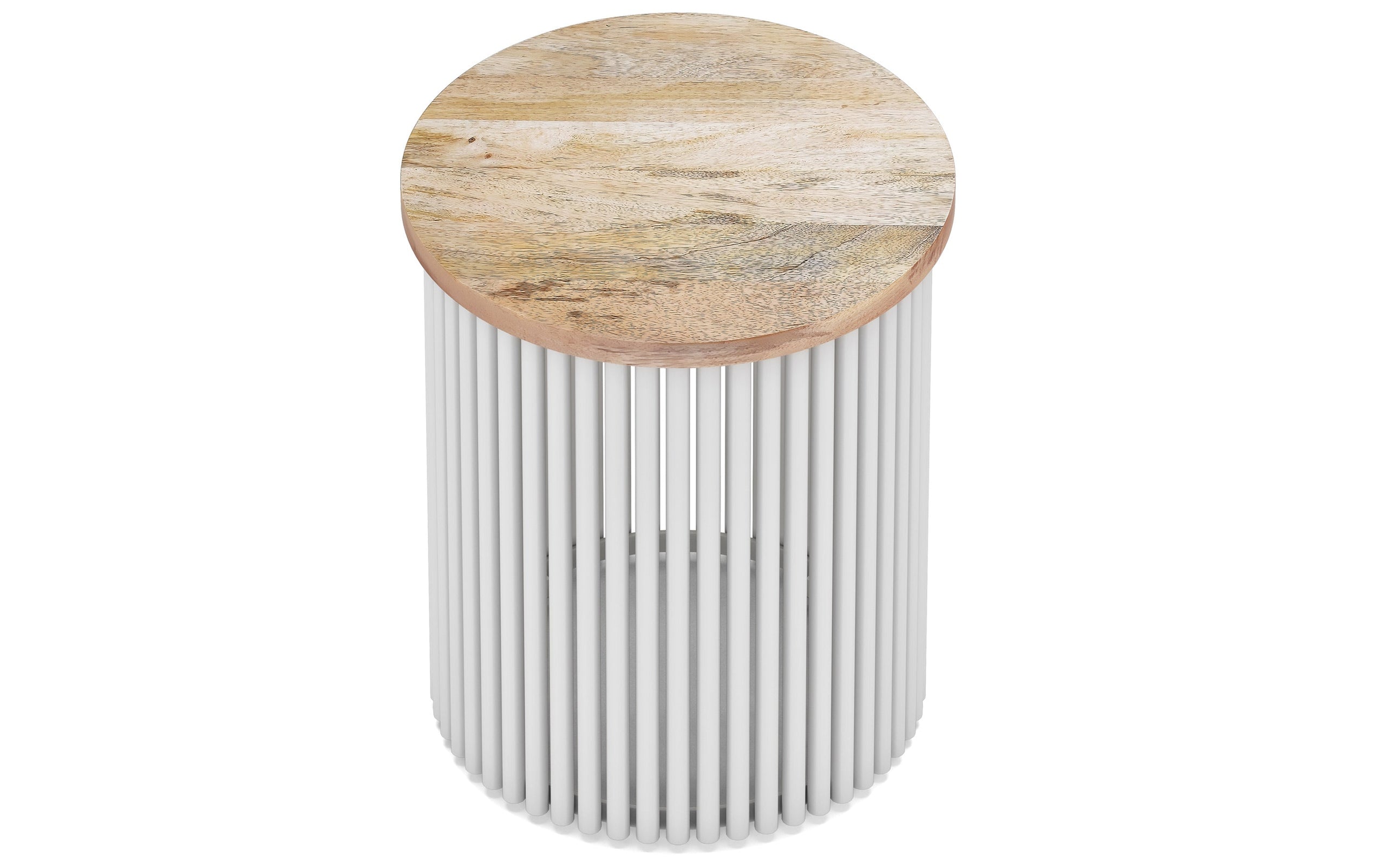 Natural and White Wood | Demy Metal and Wood Accent Table