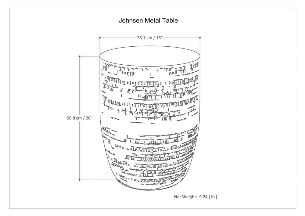 Antique Gold | Johnsen Large Metal Accent Table