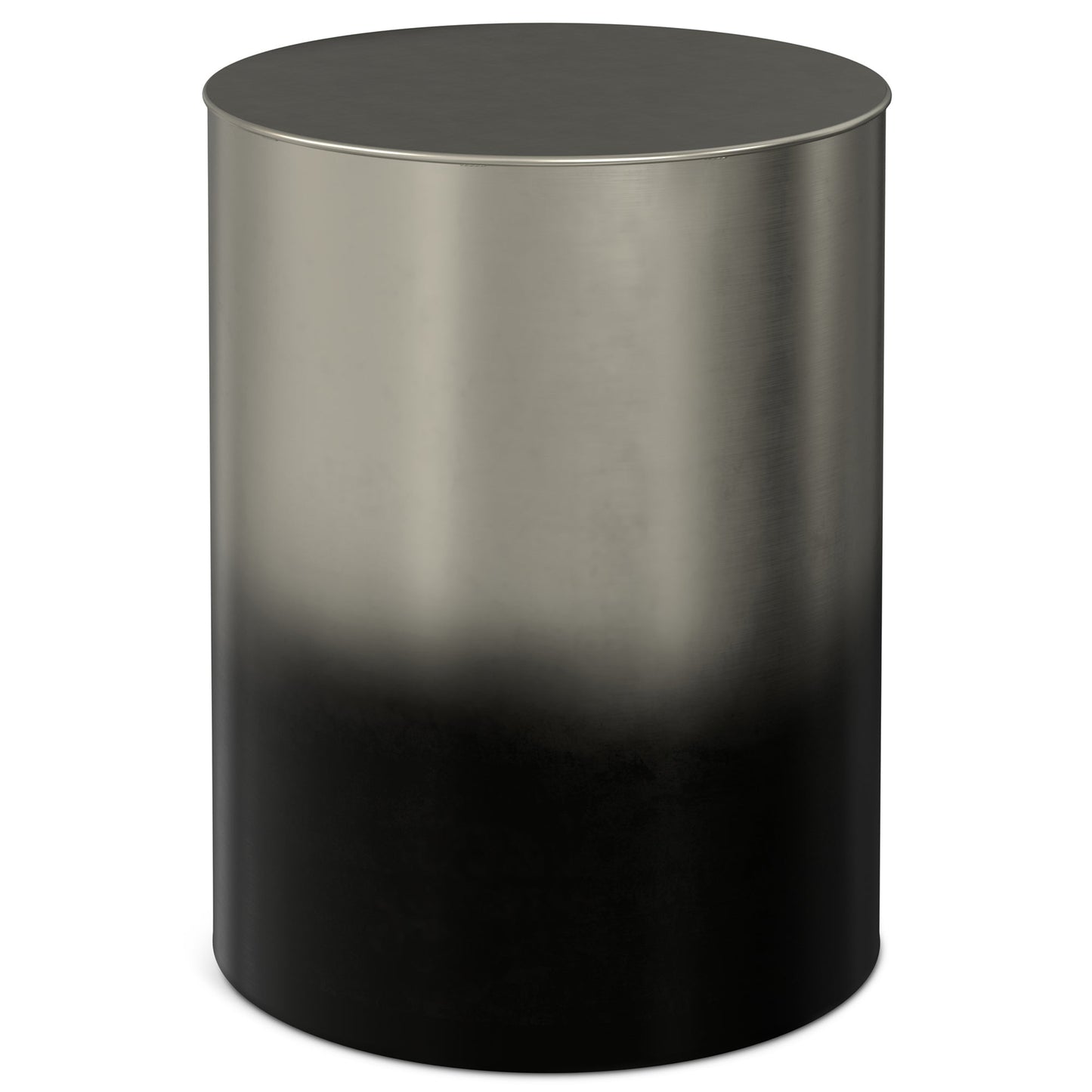 Ombre Black and Silver | Curtis Metal Cylinder Accent Table