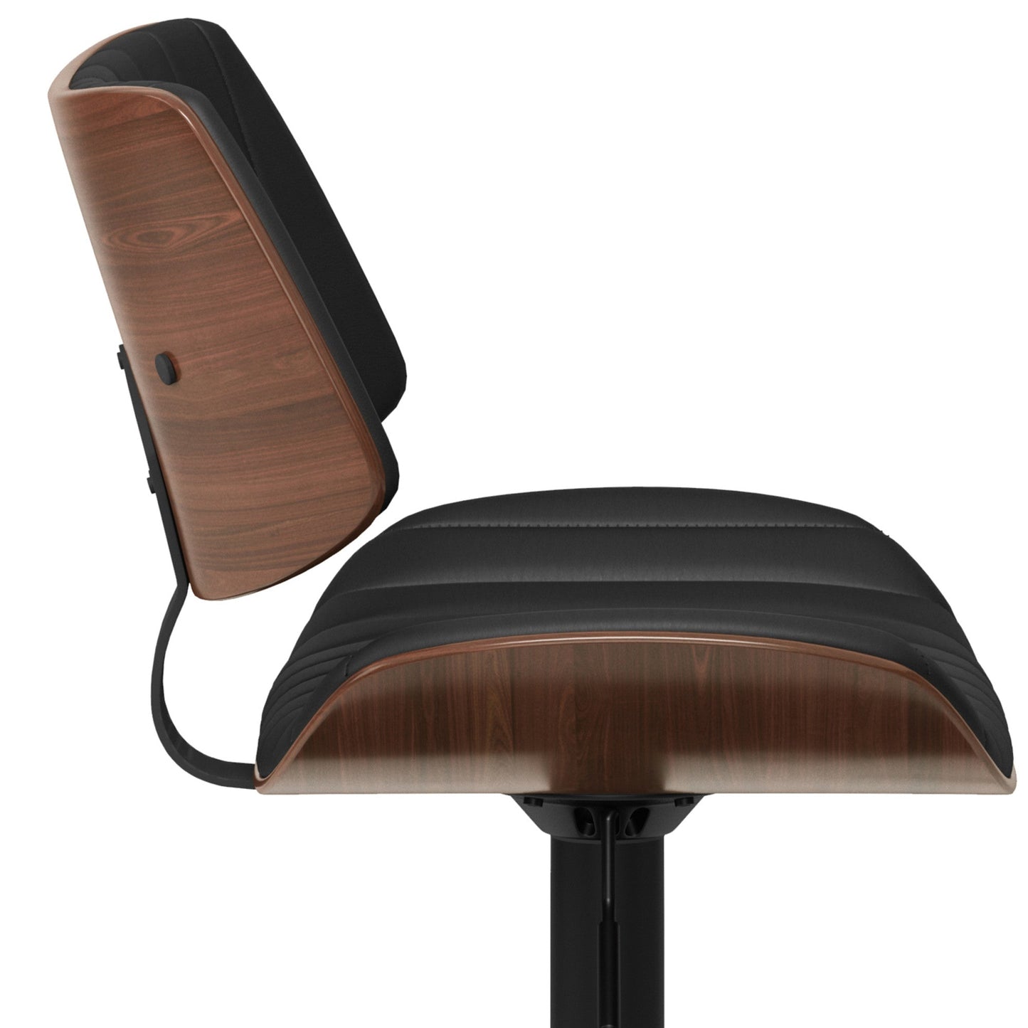 Black Vegan Leather | Novak Adjustable Swivel Bar Stool in Vegan Leather