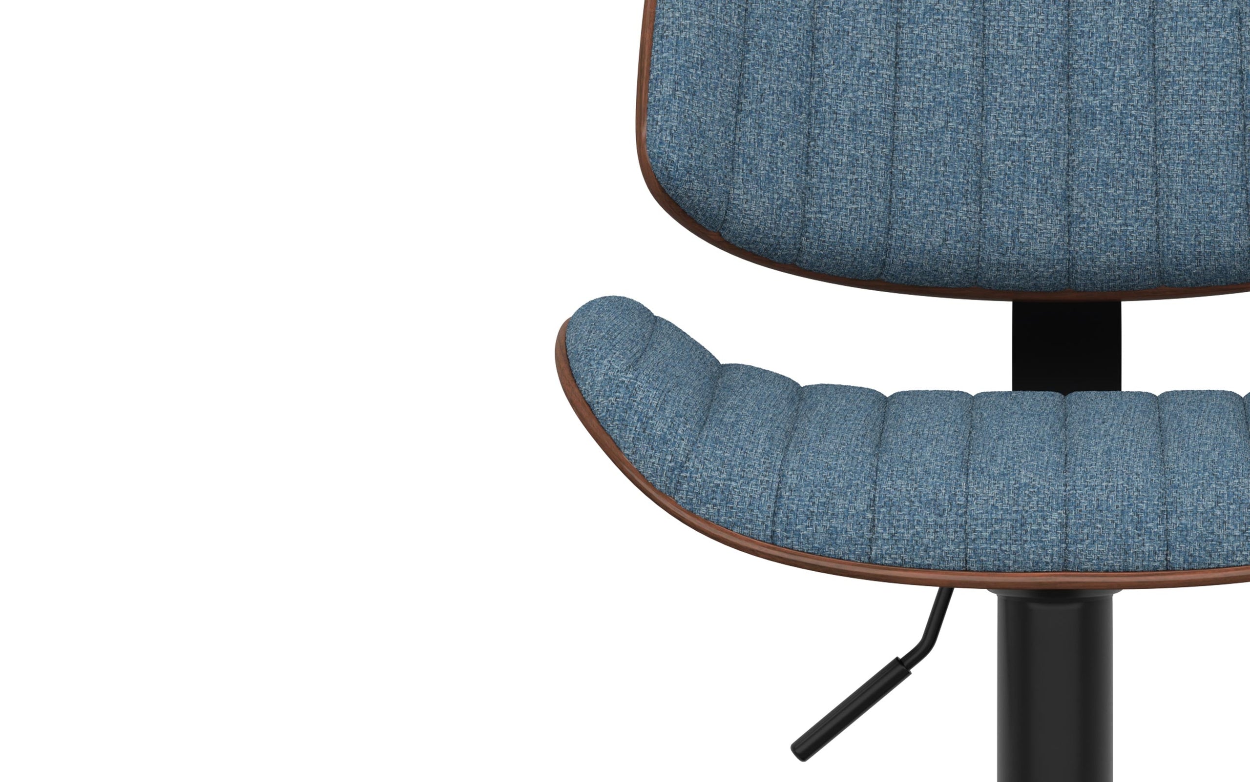 Denim Blue Linen Style Fabric | Novak Adjustable Swivel Bar Stool in Linen