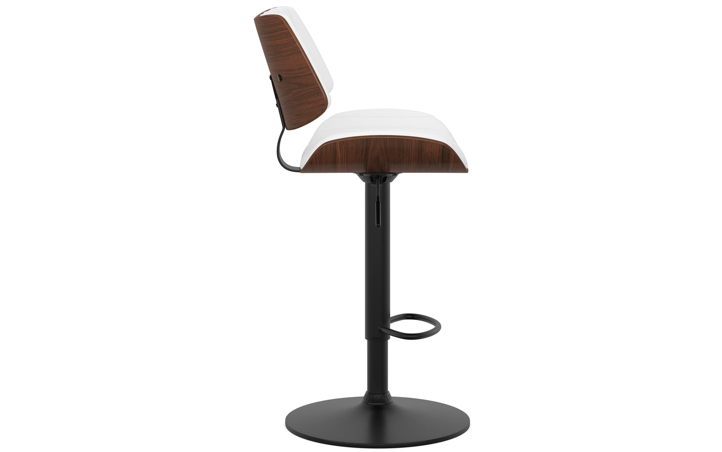 White Vegan Leather | Novak Adjustable Swivel Bar Stool in Vegan Leather