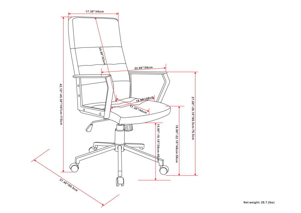 Distressed Blue Distressed Vegan Leather | Foley Swivel Office Chair