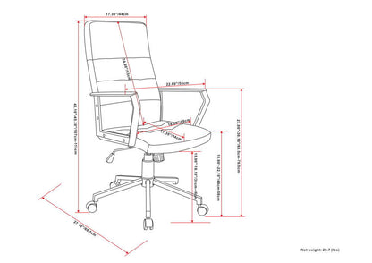 Distressed Blue Distressed Vegan Leather | Foley Swivel Office Chair