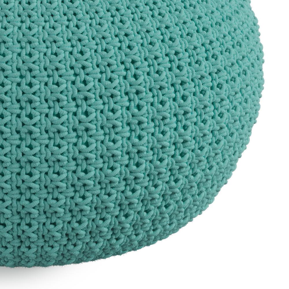 Aqua | Sonata Round Knitted Outdoor/ Indoor Pouf